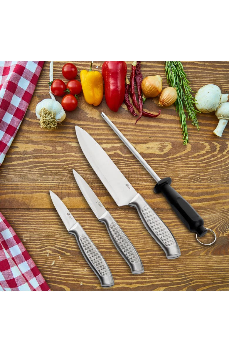 OSTER Edgefield Stainless Steel 4 Piece Cutlery Set, Alternate, color, Silver