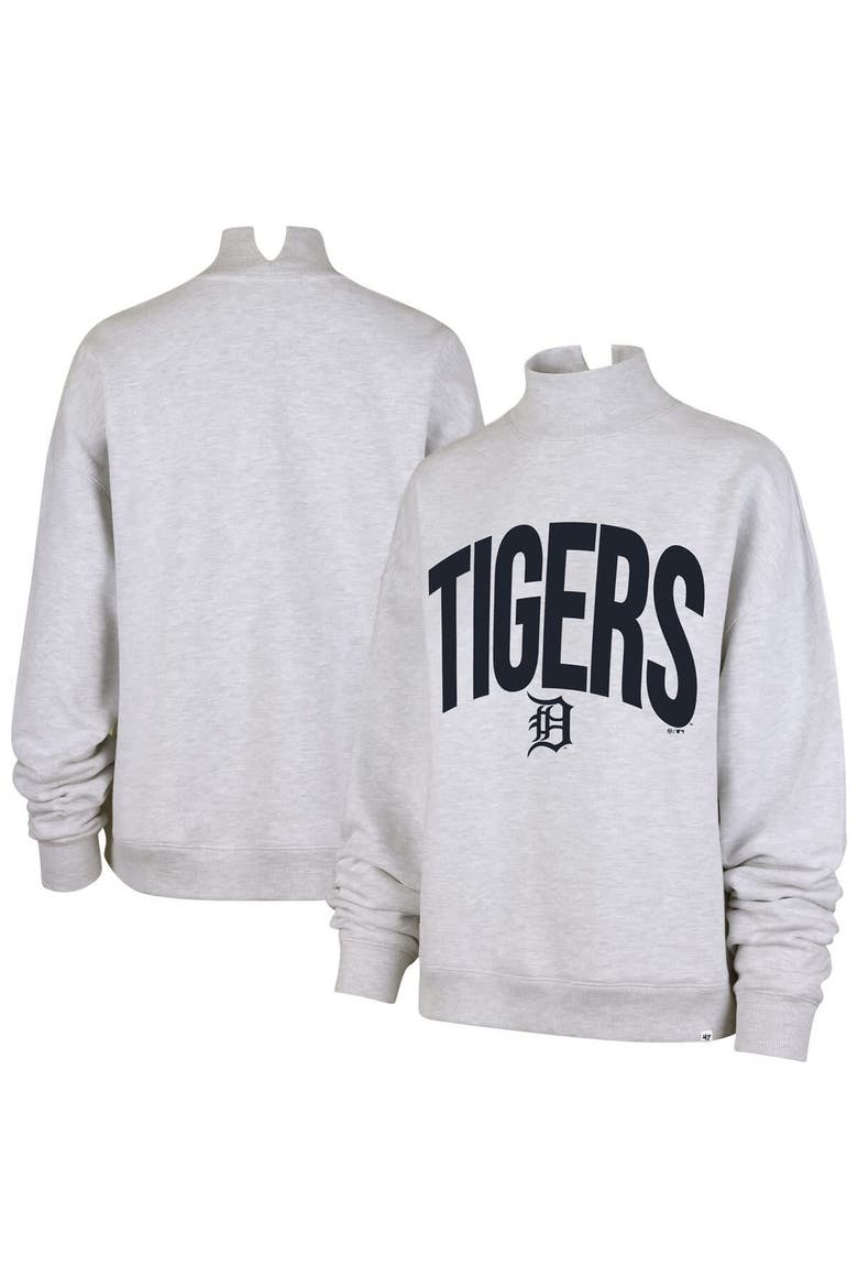Women's '47  Heather Gray Detroit Tigers Subtle Muse Mock Neck Sweatshirt, Main, color, Heather Gray