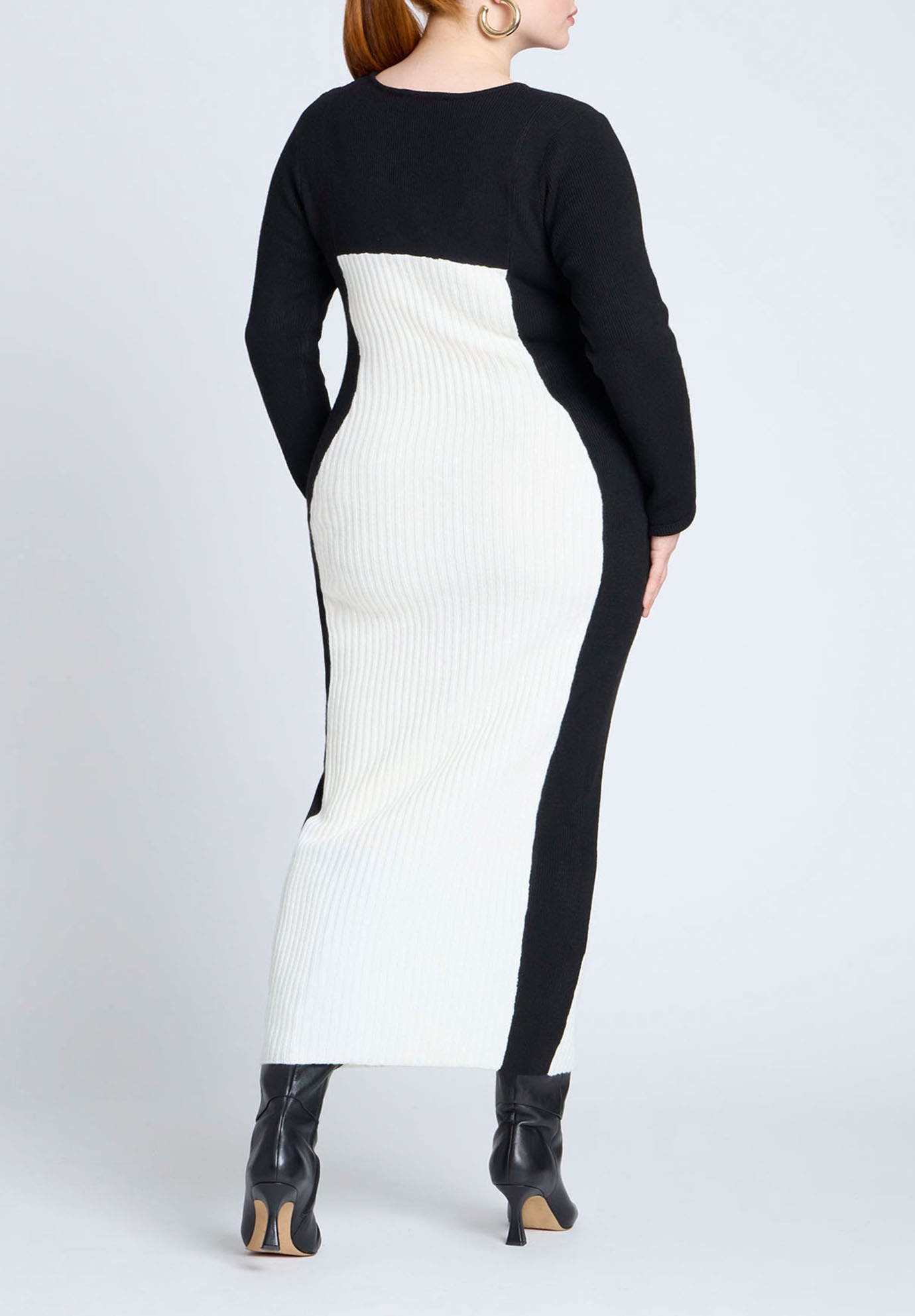 Maxi Sweater Dress With Colorblocked - image 2