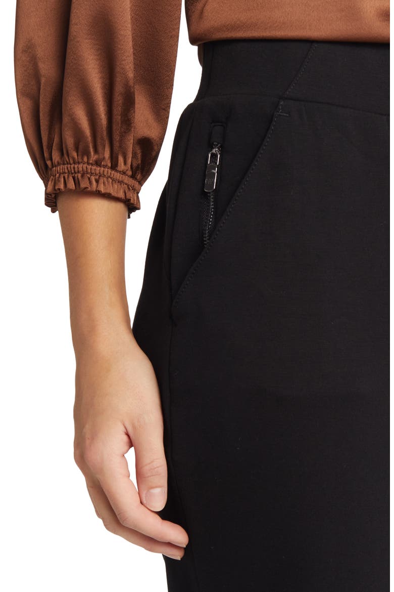 'Ab'Leisure High Waist Pull-On Pants (Nordstrom Exclusive), Alternate, color, BLACK