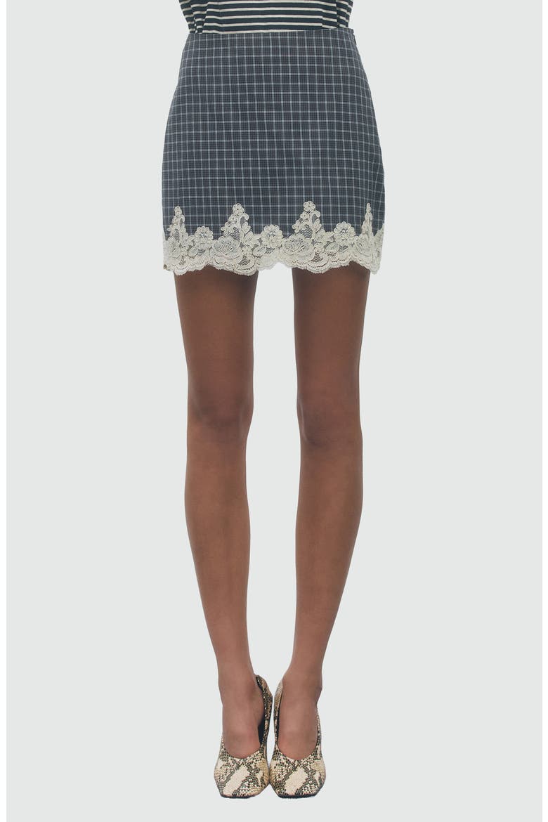 Stacy Miniskirt with Lace Hemline, Main, color, BLACK CREAM
