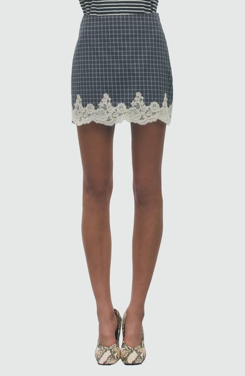Stacy Miniskirt with Lace Hemline