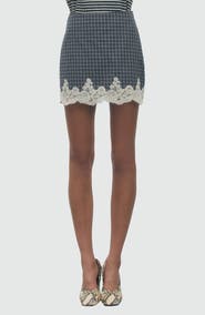 MAUDE CLUB Stacy Miniskirt with Lace Hemline