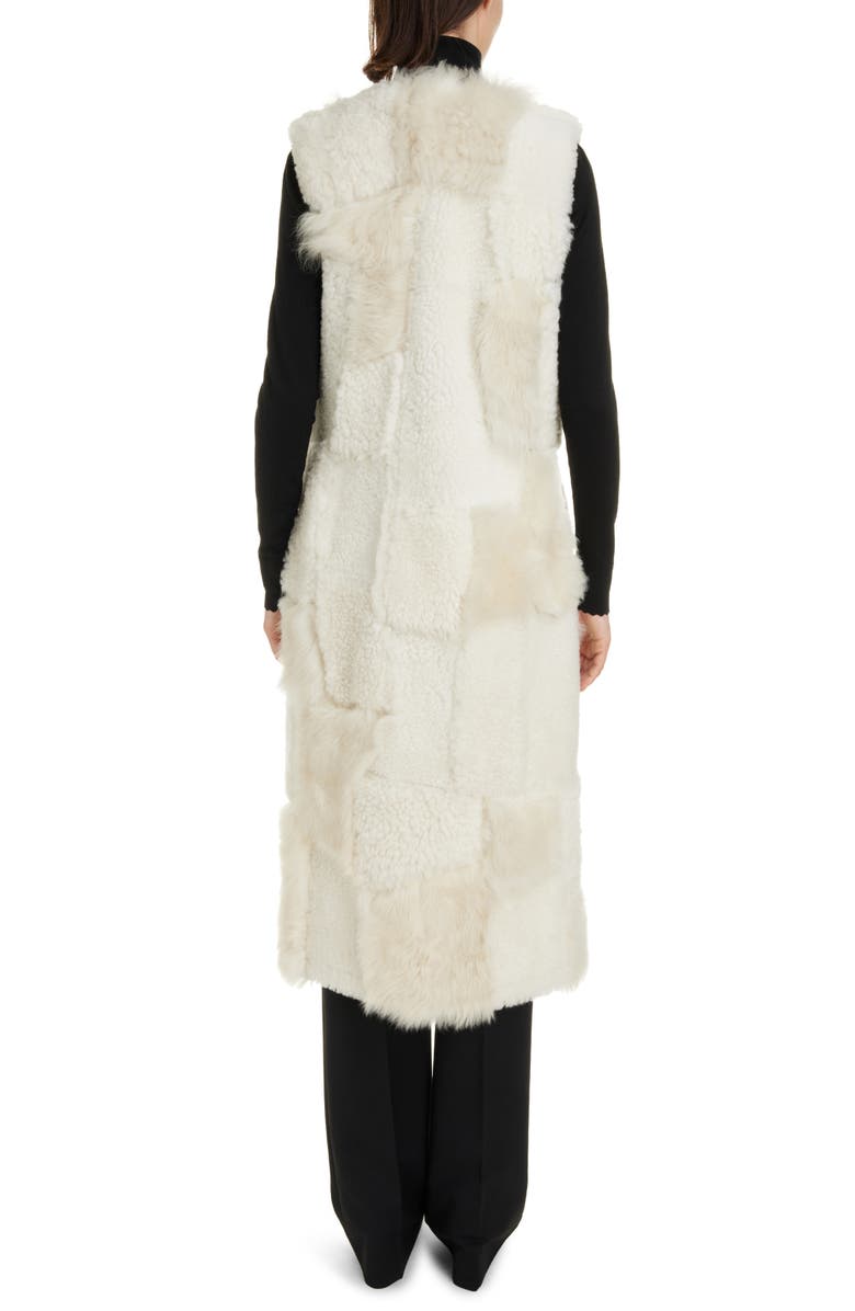 Chloé Genuine Shearling Patchwork Duster Vest, Alternate, color, 
