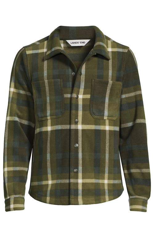 Lands' End Anyweather Fleece Shirt Jacket In Green