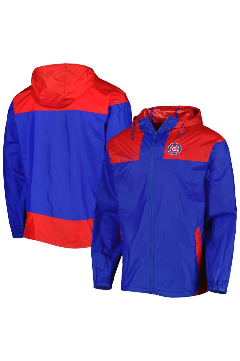 Men's Columbia Royal/Red Chicago Cubs Omni-Shade Flash Forward Challenger Full-Zip Windbreaker Jacket, Main, color, Royal