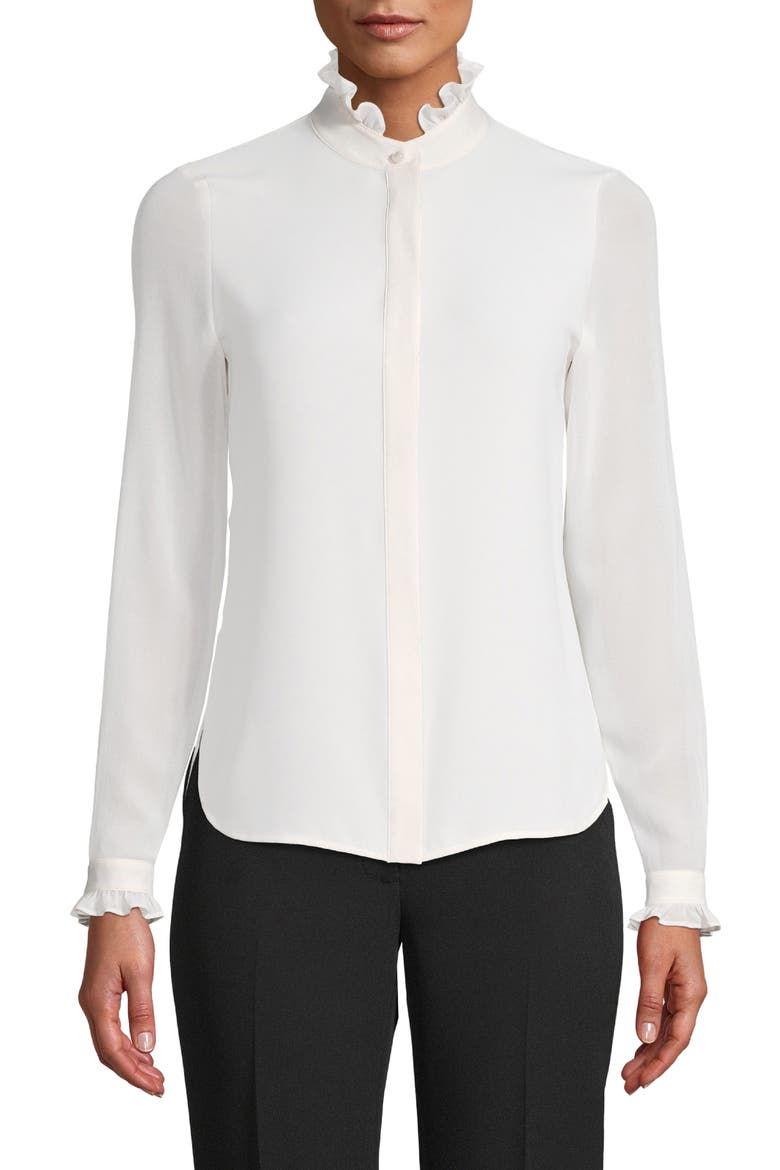Ruffle Blouse, Main, color, ANNE WHITE