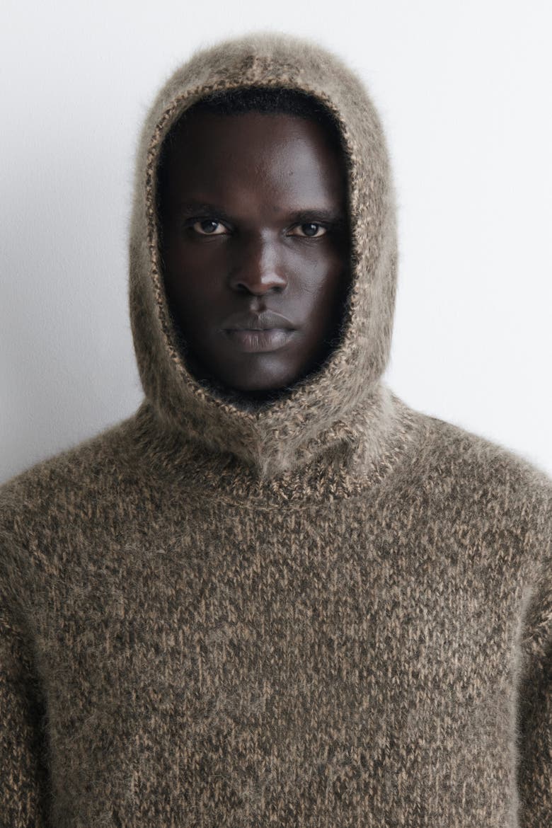 Brushed Pure Cashmere Balaclava, Main, color, MOCHA MÉLANGE
