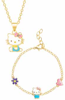 Jacmel Hello Kitty® Cubic Zirconia & Enamel Charm Bracelet & Necklace Set