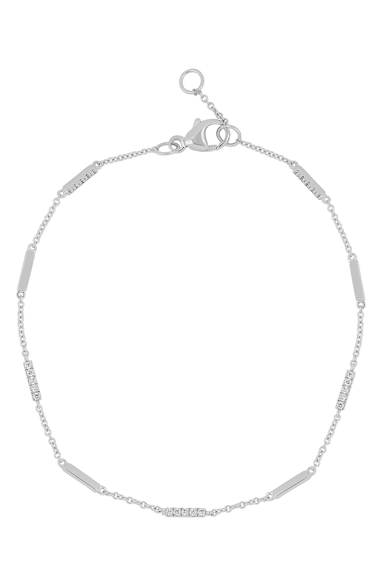 Bony Levy Cleo 18K White Gold Diamond Bar Line Bracelet (Women ...