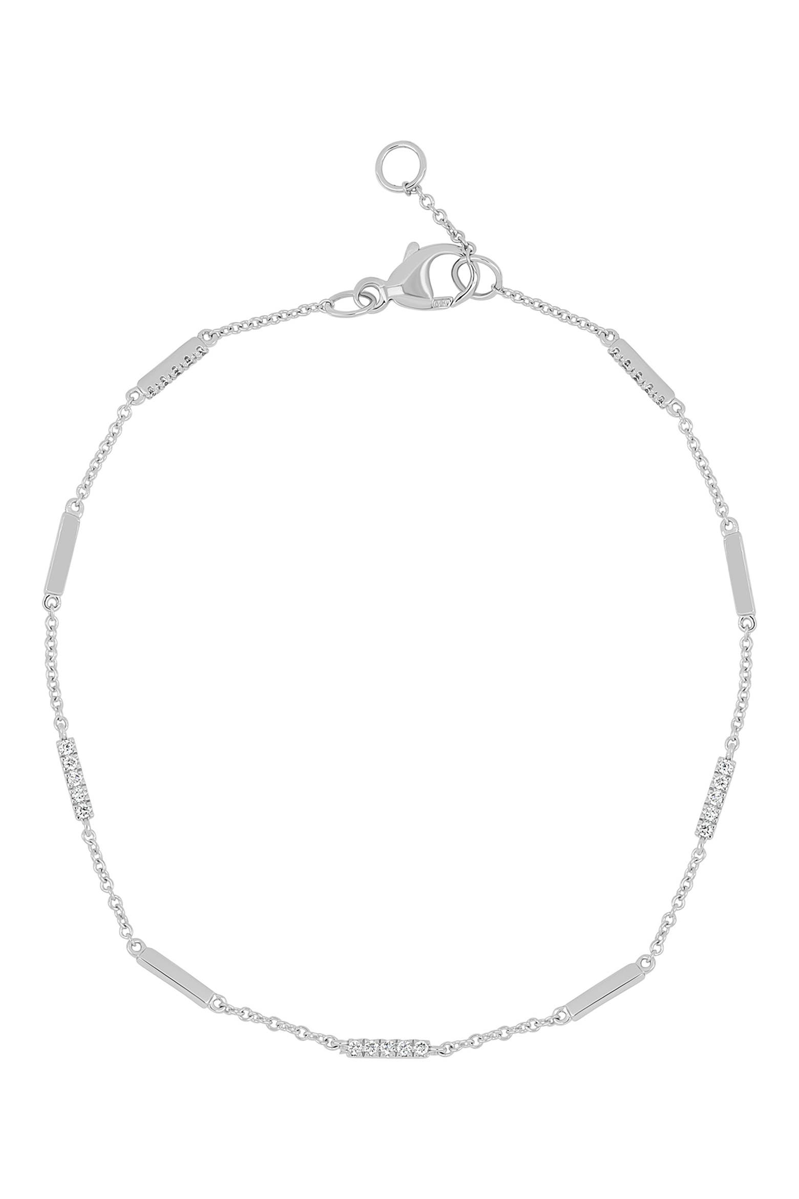 Line Bar Bony Levy Cleo 18K White Gold Diamond Bar Line Bracelet (Women ...