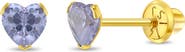 In Season Jewelry 14k Birthstone Cubic Zirconia Heart Earrings