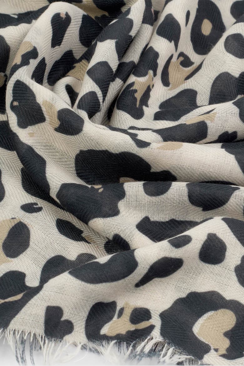 Leopard Printed Scarf, Alternate, color, TAUPE