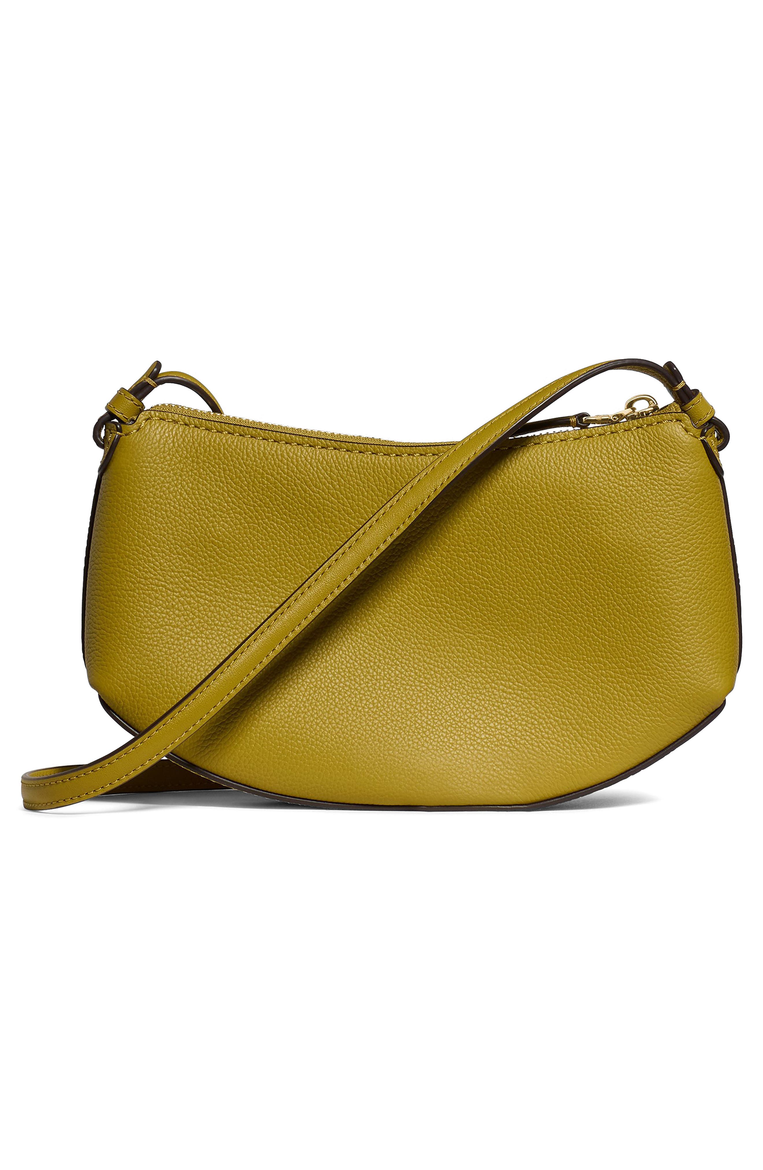 loop pebble leather crossbody bag, Alternate, color, LAUREL LEAF