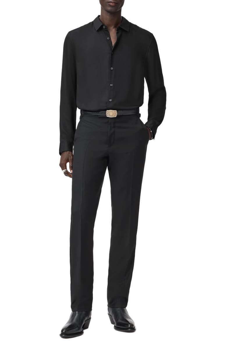 John Varvatos Ross Button-Up Shirt, Alternate, color, Black