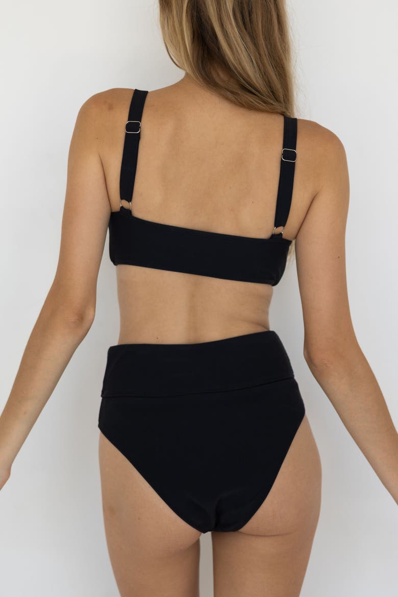 Bali V Neck Bikini Top, Alternate, color, Black