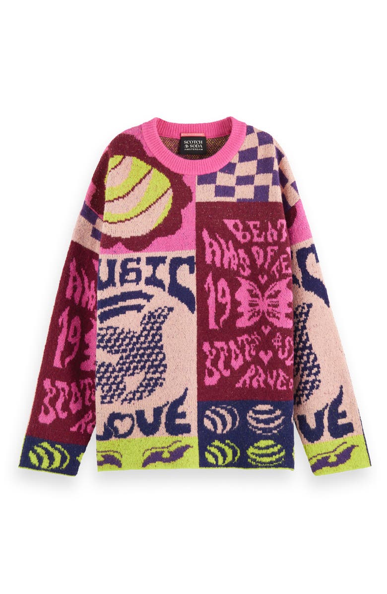 Scotch & Soda Oversize Graphic Sweater, Main, color, 