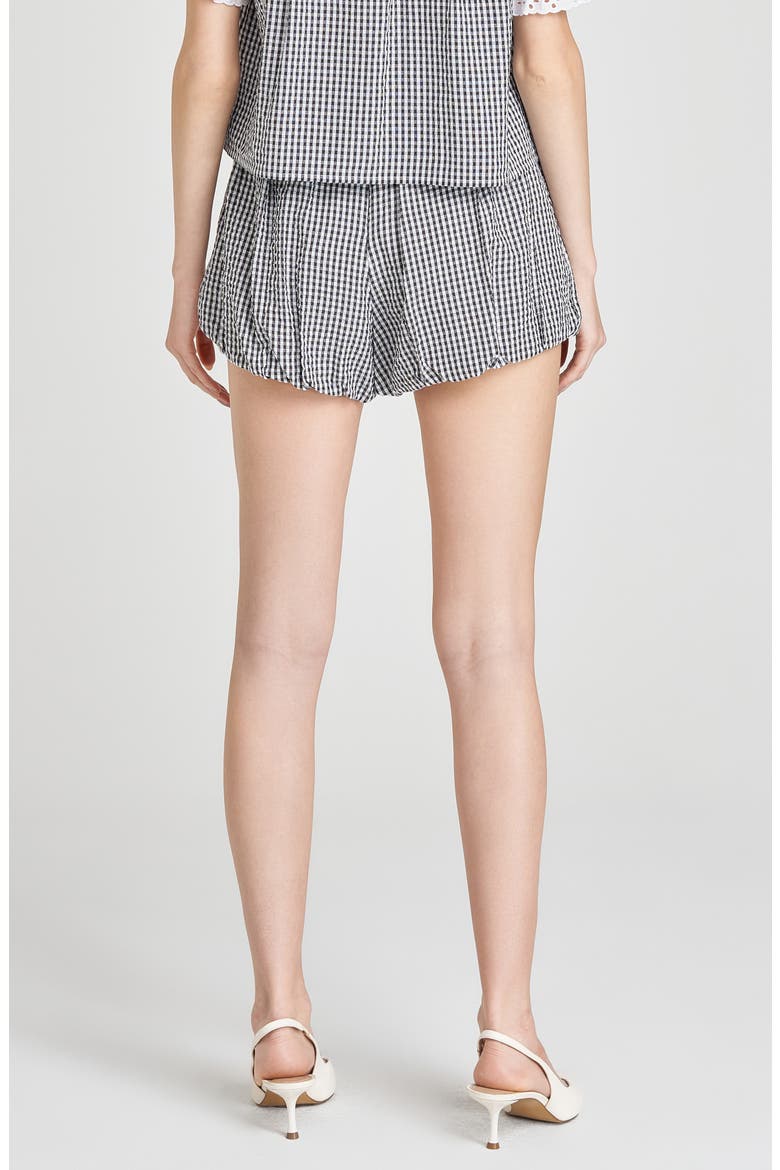 x Styled by COCO! Maggie Gingham Bubble Shorts, Alternate, color, BLACK SEERSUCKER