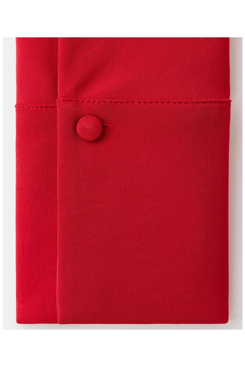 Belted Long Sleeve Midi Dress, Alternate, color, RED