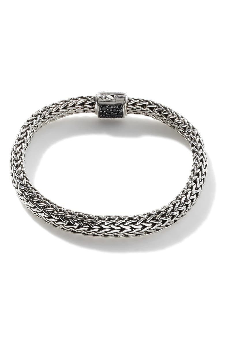 John Hardy Reversible Icon Bracelet, Sterling Silver, Pavé, 6.5mm, Alternate, color, 