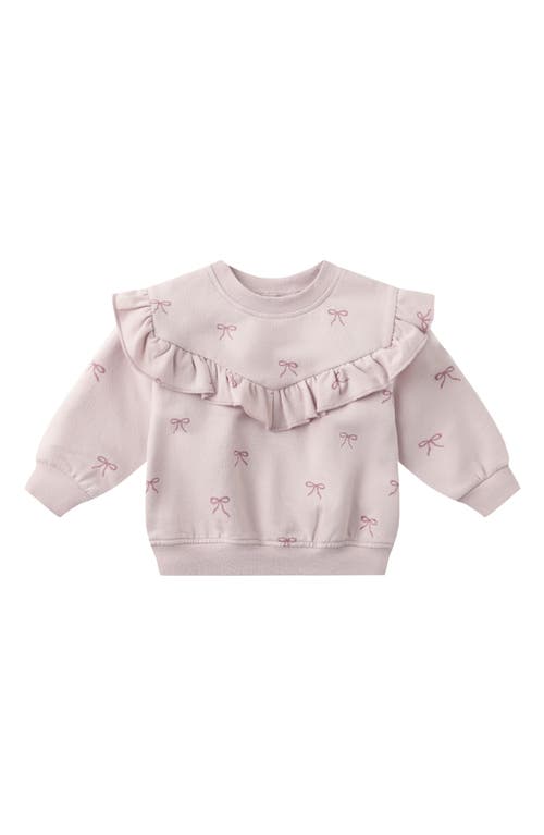 Quincy Mae Ruffle Fleece Sweatshirt In Pink