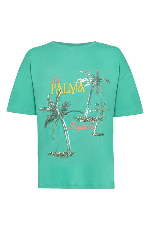 Maaji Tropical Green Azalea Cotton Cover-up T-shirt In Green
