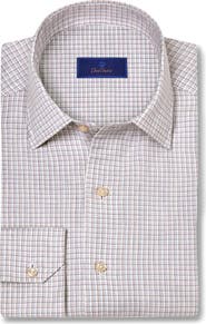 David Donahue Cotton & Cashmere Micro Check Sport Shirt