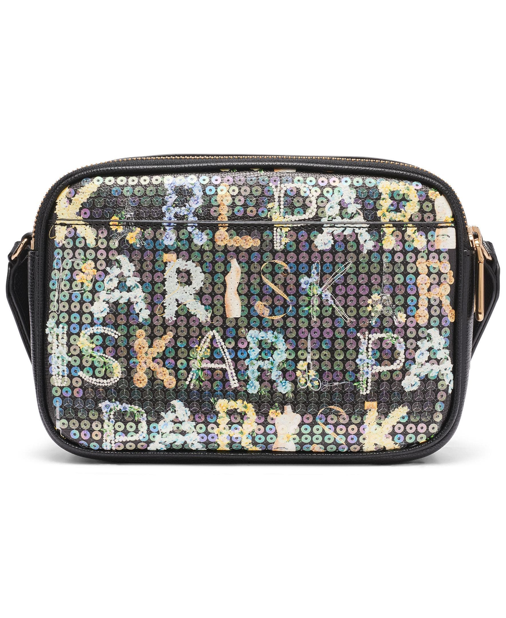 KARL LAGERFELD PARIS Maybelle Sequin KL Crossbody, Alternate, color, Black Multi