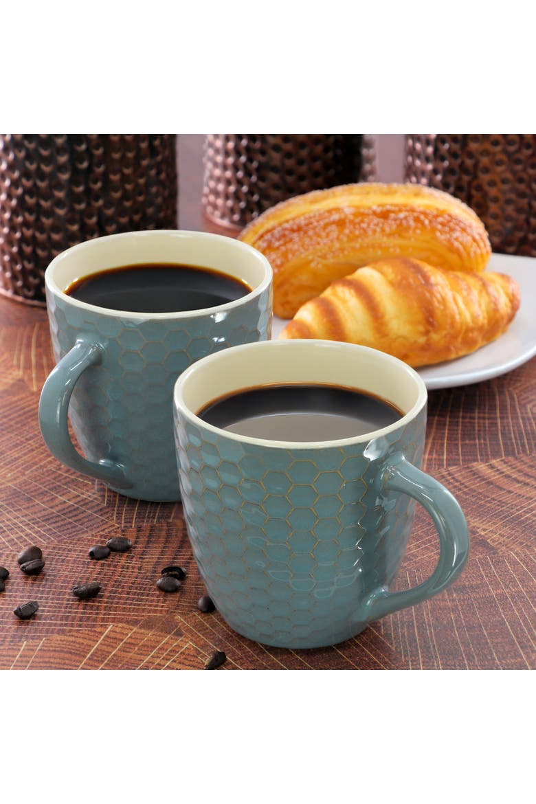 Honeycomb 6 Piece 15 oz. Mug Set, Alternate, color, Blue