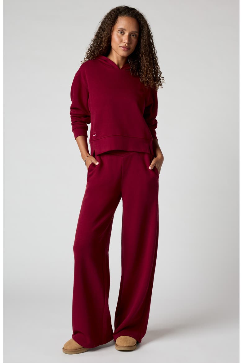 Cozy Crush V Wide Leg Sweatpants, Alternate, color, CRIMSON