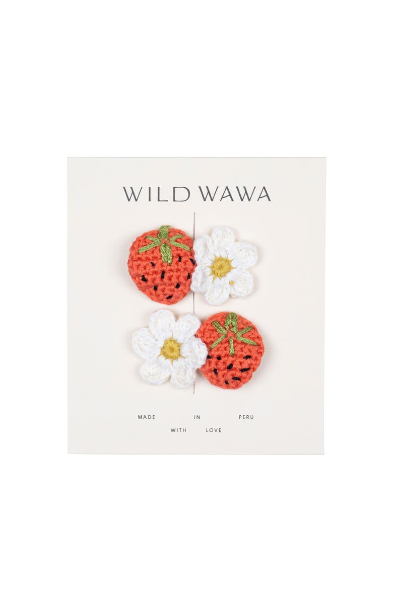Wild Wawa Crochet Clip Set, Main, color, Strawberry Daisy