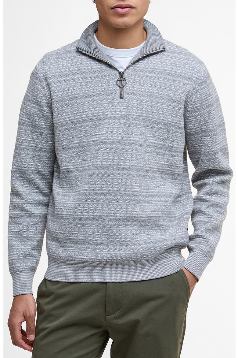 Dartfield Quarter Zip Cotton & Wool Sweater, Main, color, LIGHT GREY