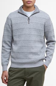 Barbour Dartfield Quarter Zip Cotton & Wool Sweater