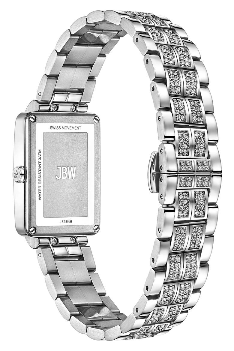 Mink Petite Lab Created Diamond Bracelet Watch, 23mm x 8mm, Alternate, color, SILVER/ SILVER