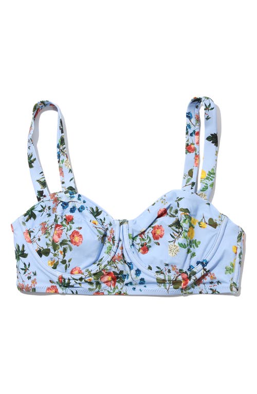 Shop Hanky Panky Balconette Bikini Top In Thankful (blue)