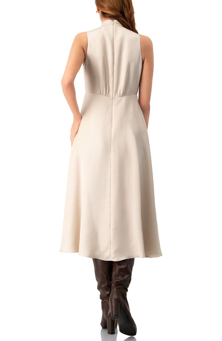 IVONNE Sleeveless High Neck Midi Dress, Alternate, color, Ivory
