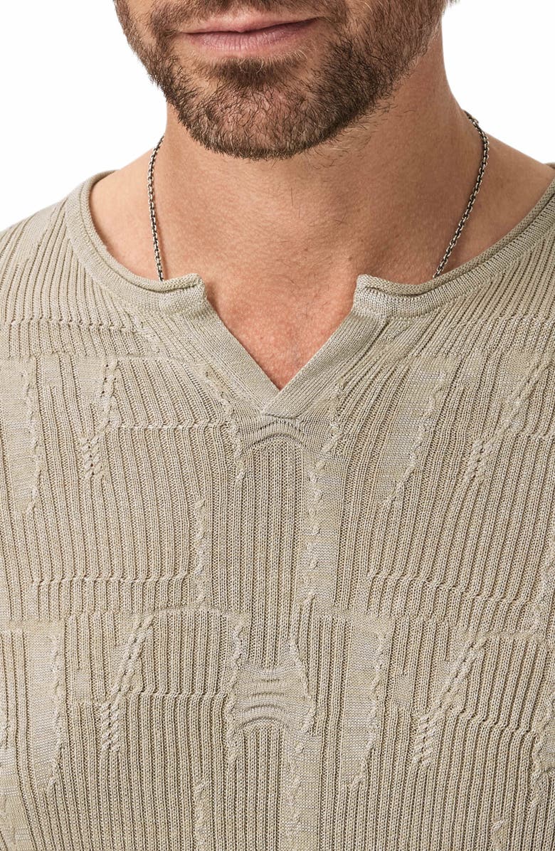 John Varvatos Vinny Broken Pattern Henley, Alternate, color, Spruce