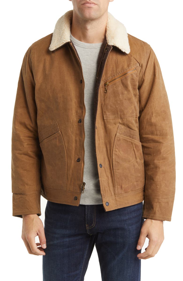 Schott NYC Waxed Cotton Mechanic Jacket, Main, color,