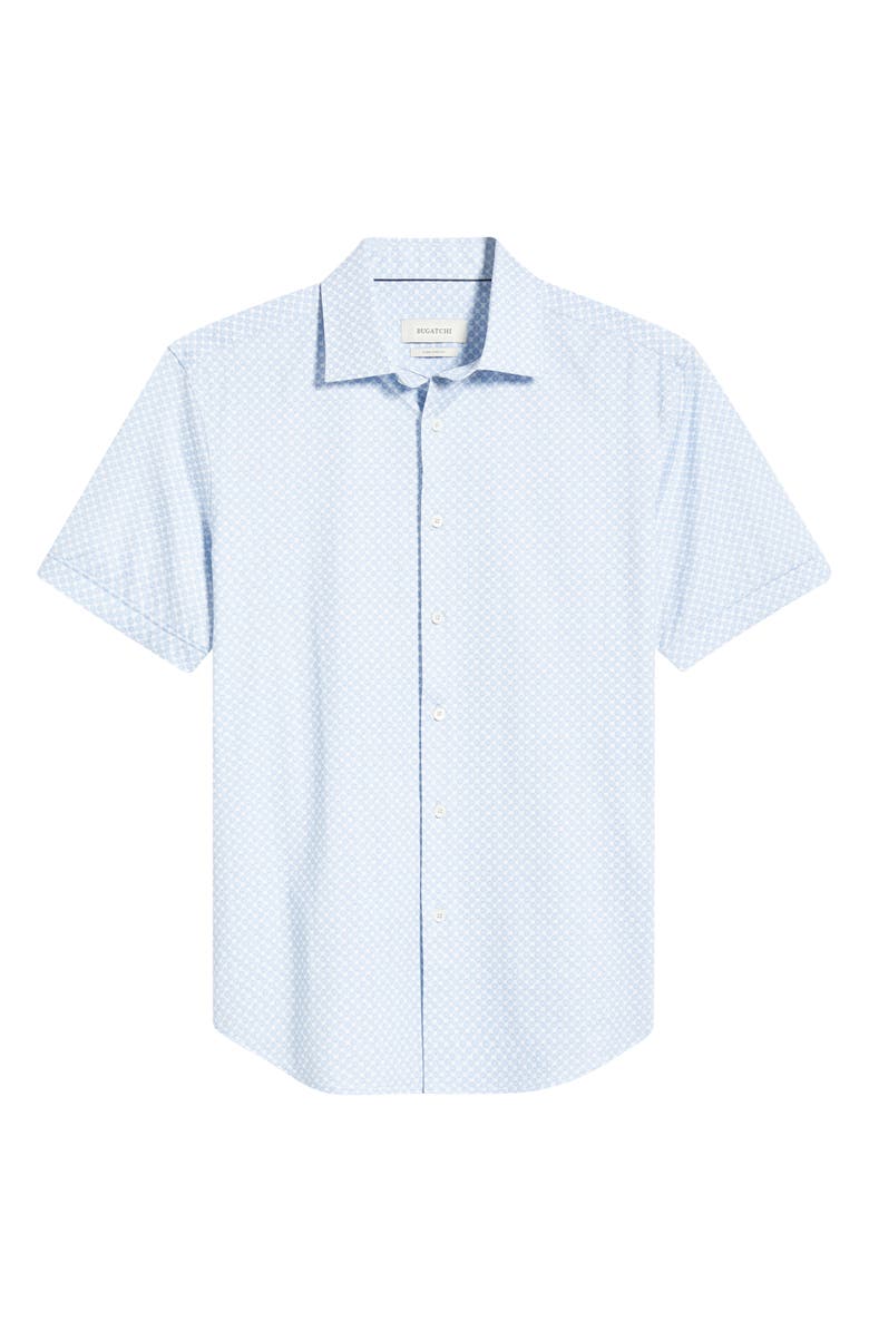 Bugatchi Miles OoohCotton<sup
®</sup
Print Short Sleeve Button-Up Shirt, Alternate, color, Classic Blue