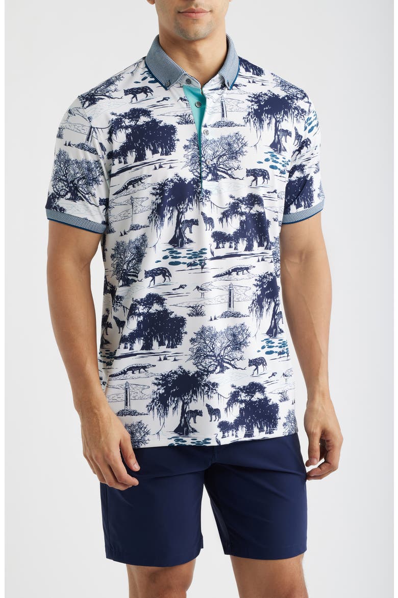 Angel Oak Performance Button-Down Golf Polo, Main, color, ARCTIC