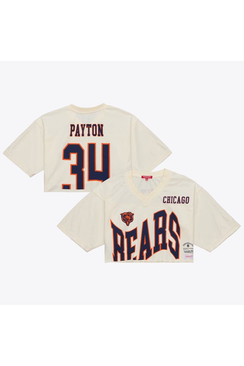 Women's Mitchell & Ness Walter Payton Cream Chicago Bears Retired Player Cropped Fashion Jersey, Main, color, Cream