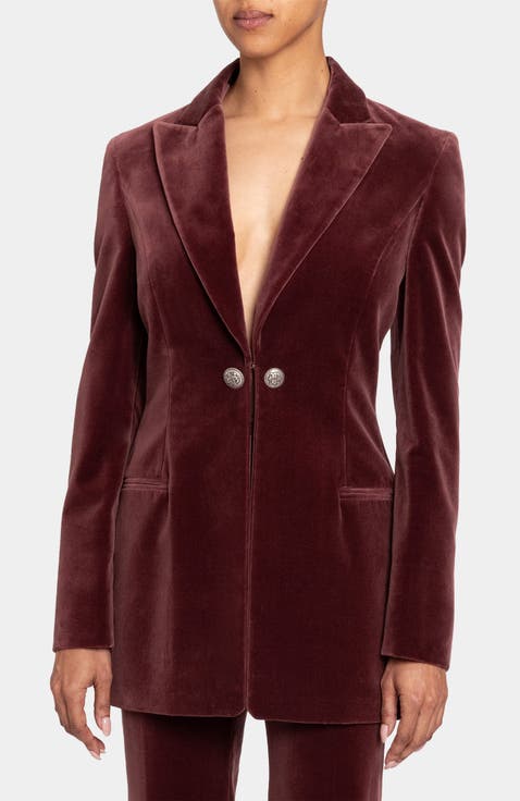 Milli Long Velvet Jacket in Luxury Stretch Velvet