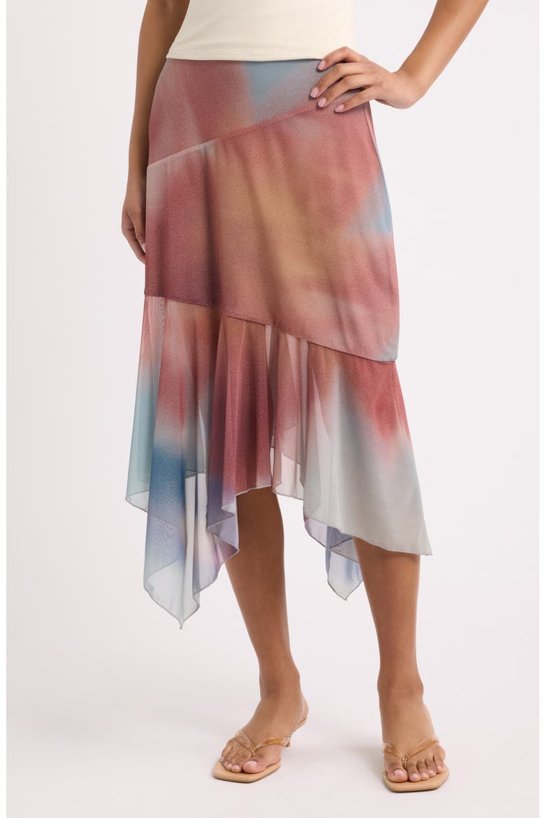 Mirada Asymmetrical Midi Skirt, Main, color, BLEU