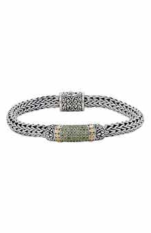 SAMUEL B. Semiprecious Stone Textured Bangle Bracelet