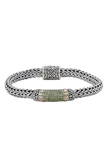 Samuel B. Semiprecious Stone Textured Bangle Bracelet In Green