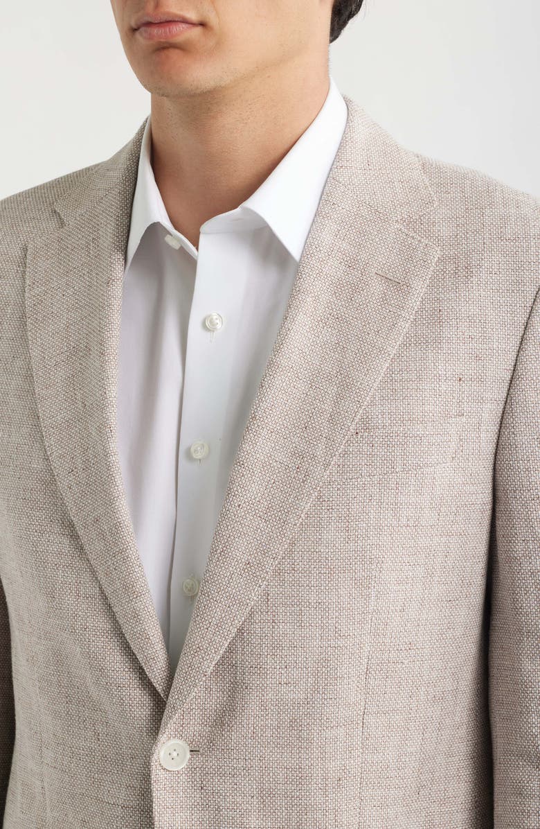 BOSS Hutson Slim Fit Linen & Cotton Blend Sport Coat, Alternate, color, Open Beige