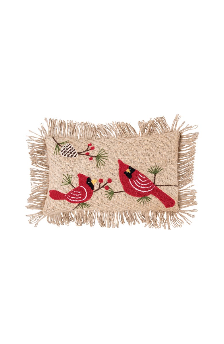 C&F Home Cardinals Applique Small/Petite Accent Pillow, 10" x 16", Main, color, Brown