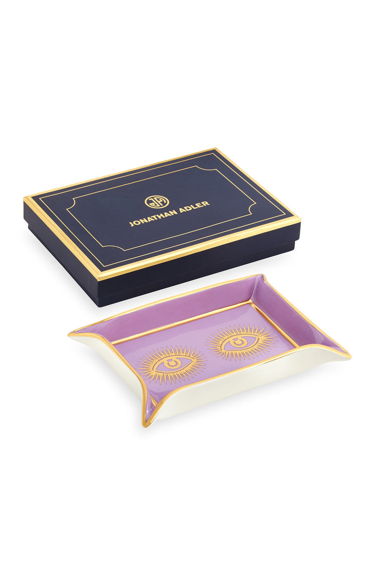 Eyes Valet Decorative Tray, Alternate, color, Lavender / Gold