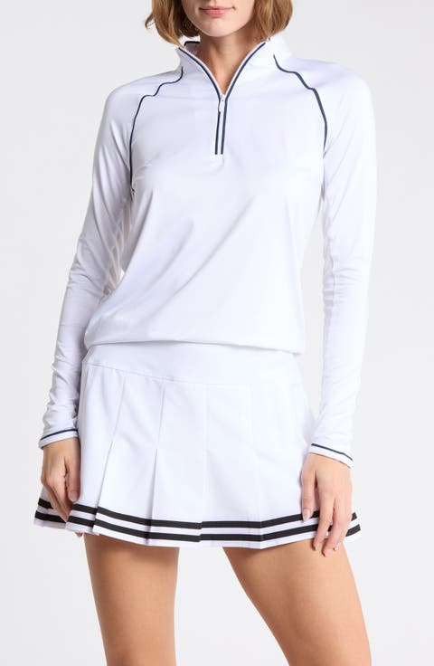 Solid Sun Protection Quarter Zip Performance Shirt