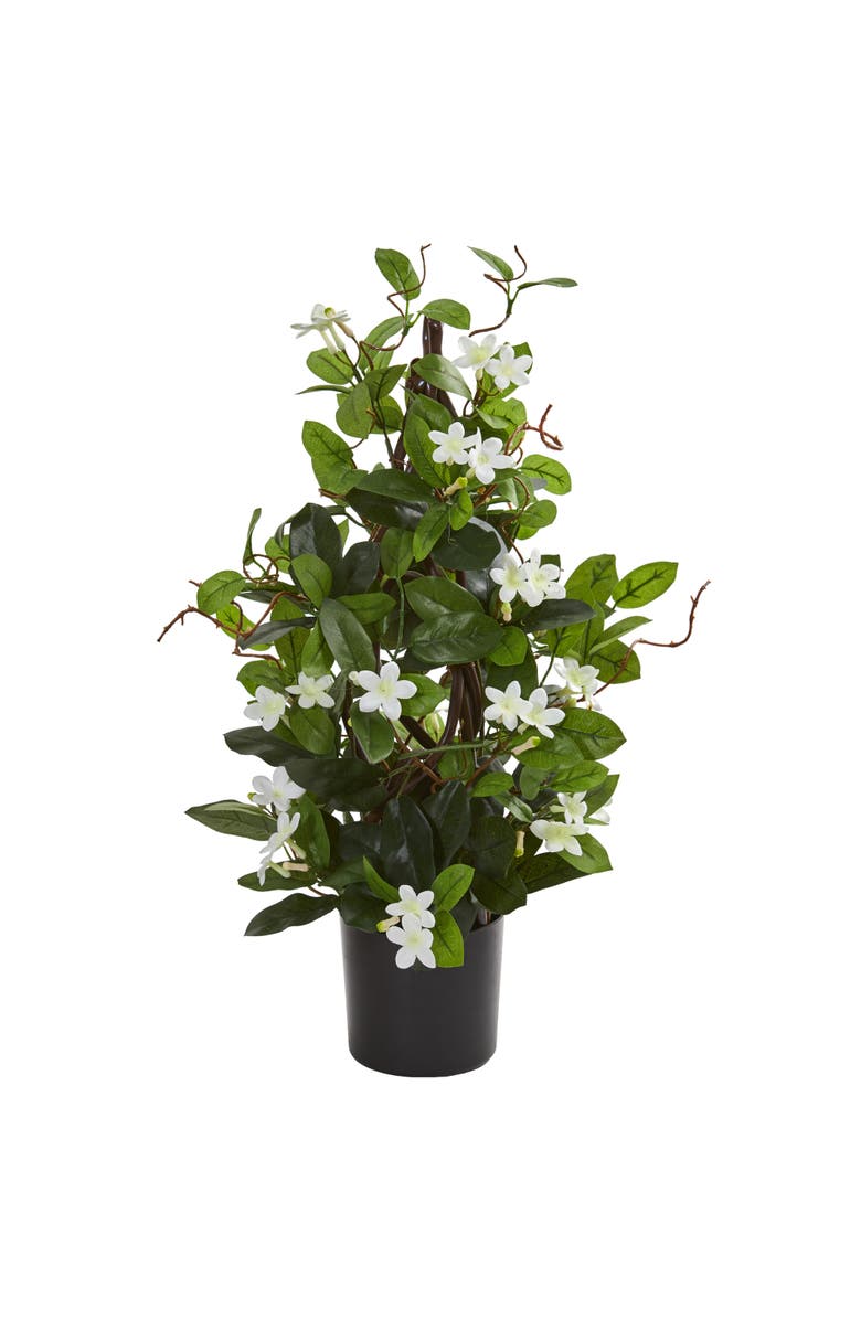 NEARLY NATURAL 24-in Stephanotis Artificial Climbing Plant, Main, color, White